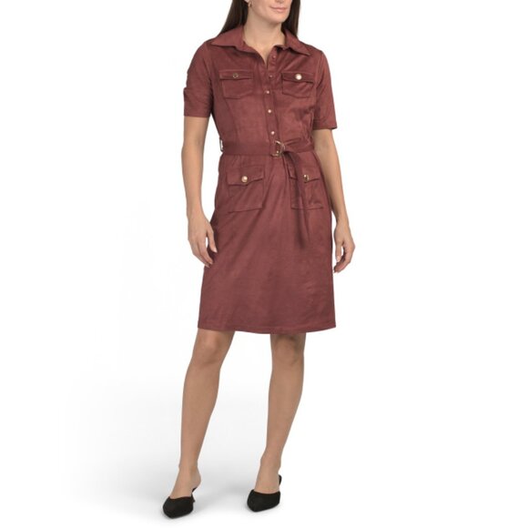 NANETTE NANETTE LEPORE Oxblood Button Front Midi Dress - Picture 1 of 2